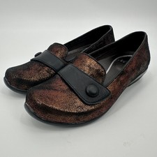 Dansko Shoes Womens Size 36 Bronze Metallic Loafer Mary Jane Slip On Comfort