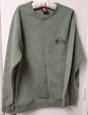 Vintage Quicksilver Sweatshirt Mens M Green Crewneck Logo Y2K Surf Skater