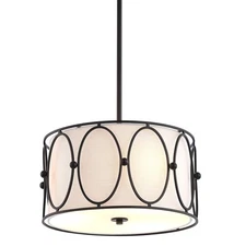 JYL9008B Violetta 3-Light 19" Metal LED Pendant, Contemporary, Modern, Transi...