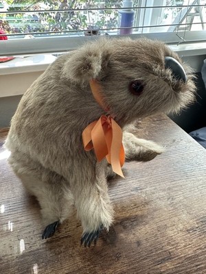 Australian Koala Bear Hard Plush  Vintage Souvenir 14  Real Fur