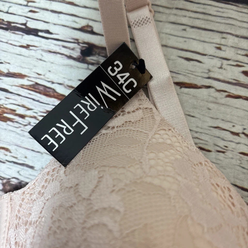 Sujetador inalámbrico Catherine Malandrino para mujer talla 34C acolchado rosa NUEVO Foto 3 de 4