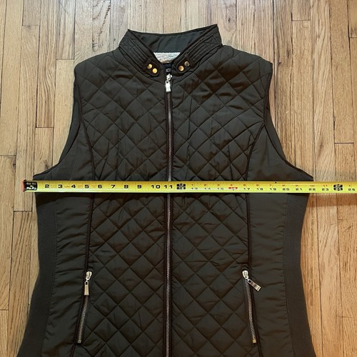 Active USA Olive Green Quilted CabincoreSz 1X Fleece Lined Full Zip Vest - Picture 4 of 7