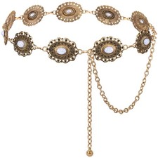 Boho Chain Belts For Dresses Jeans Western Cowgirl Waist Links Belt Adjustabl...
