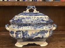 Spode Italian Design China Terrine Dish and Lid Blue and White