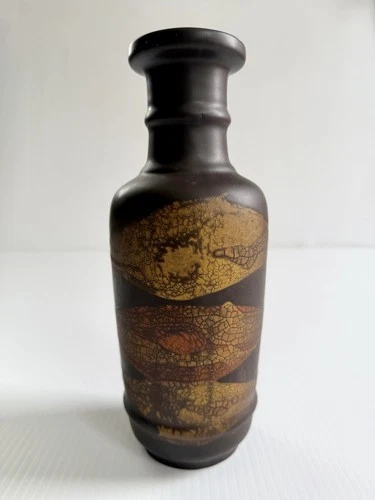 Vintage Mid Century Royal Haeger Pottery Earth Wrap Vase Crackled Glaze 10”