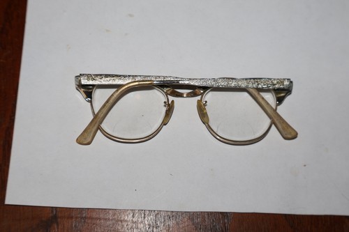 LADIES CATS EYE GLASSES 1950'S."ALUMINUM FRAME 1/20 12K GF Center ALUM 44 - Picture 2 of 3