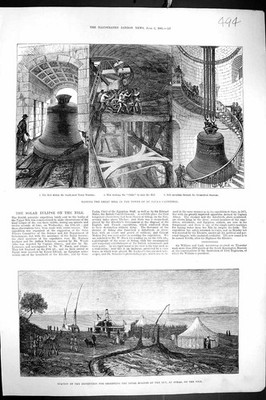 Alter 1882 Großer Glockenturm St. Paul's Cathedral Bahnhof Sonnenfinsternis so viktorianisch