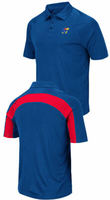 Kansas Jayhawks Mens Wellington Synthetic Polo Golf Shirt (XL)