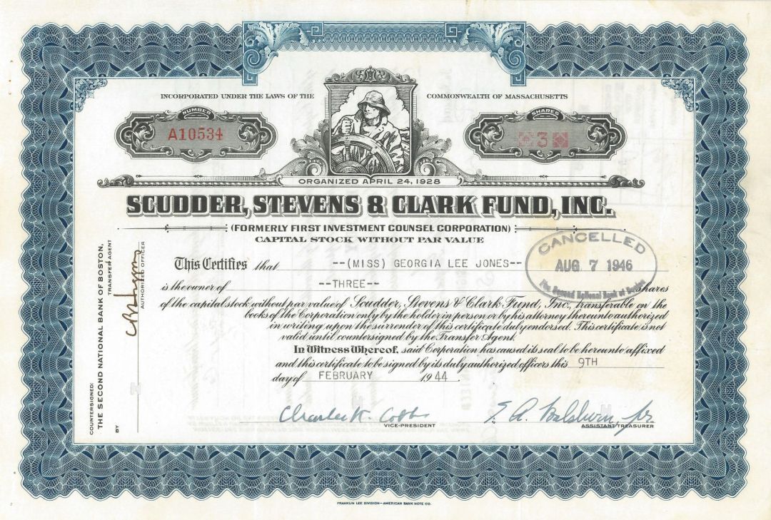 Scudder, Stevens and Clark Fund, Inc. 194347 dated Investment Firm