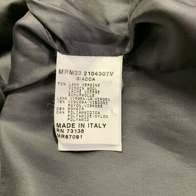 MARINA RINALDI Size L Black Beige Wool Blend Herringbone Jacket