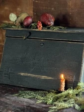 Primitive Black Wood Bread Box, Colonial, Rustic Kitchen