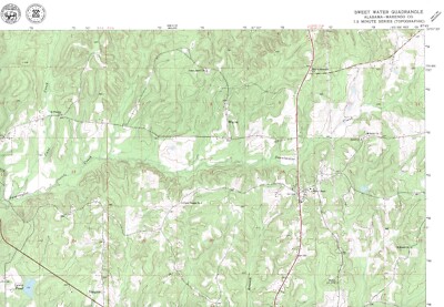 Sweet Water Quadrangle Alabama 1978 USGS Topo Map 7.5 Minute Topographic
