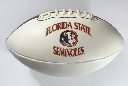 Bola autógrafa de fútbol americano de los Florida State Seminoles blanca nueva - Imagen 5 de 12