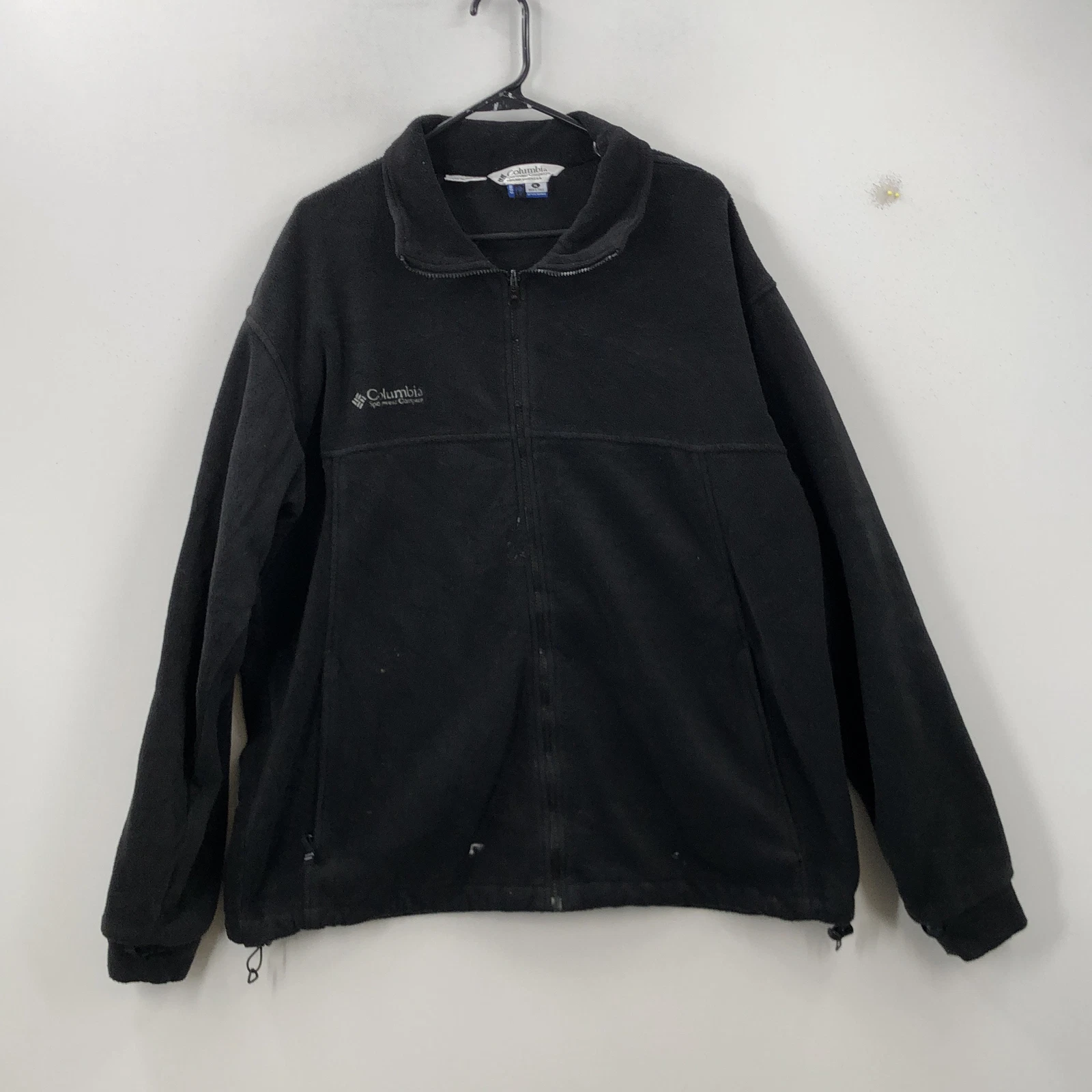 Columbia Mens Black Fleece Long Sleeve Zipped Pockets Full Zip Jacket Size XL