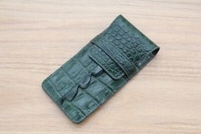 GREEN Watch Pouch Bag Genuine CROC Leather Watches Case Storage Travel