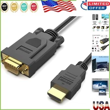 Gold-Plated HDMI to VGA 3FT Connector – Reliable Performance for Gaming & More