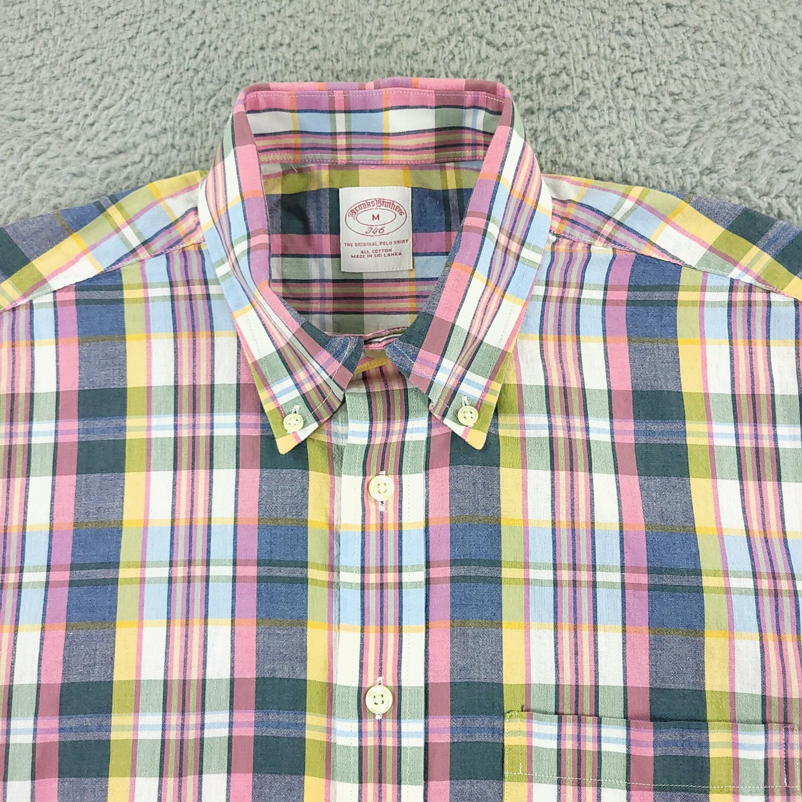 Brooks Brothers Shirt Mens Medium Pink Blue Casual Business Office