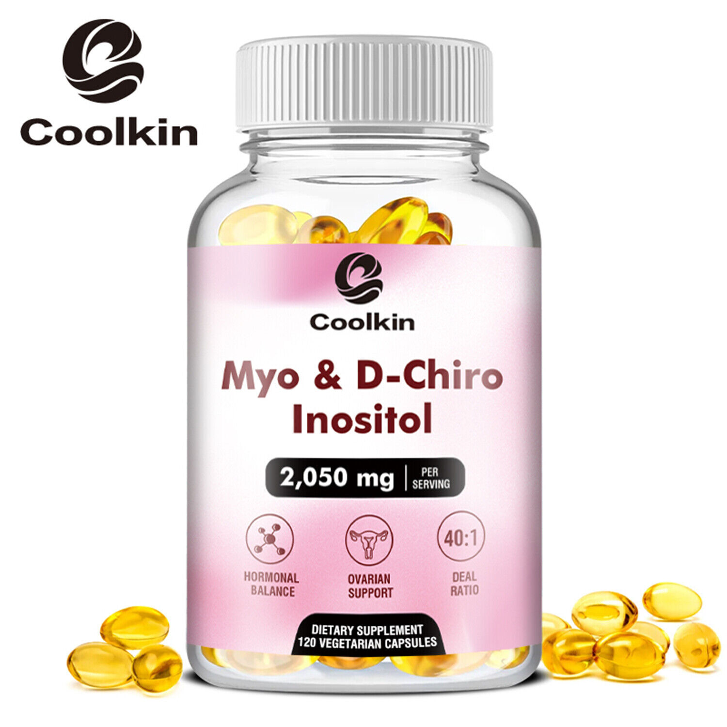 Myo & D-Chiro Inositol 2050 mg - Apoya el equilibrio del estado de ánimo, cognitivo, enfoque, para mujeres