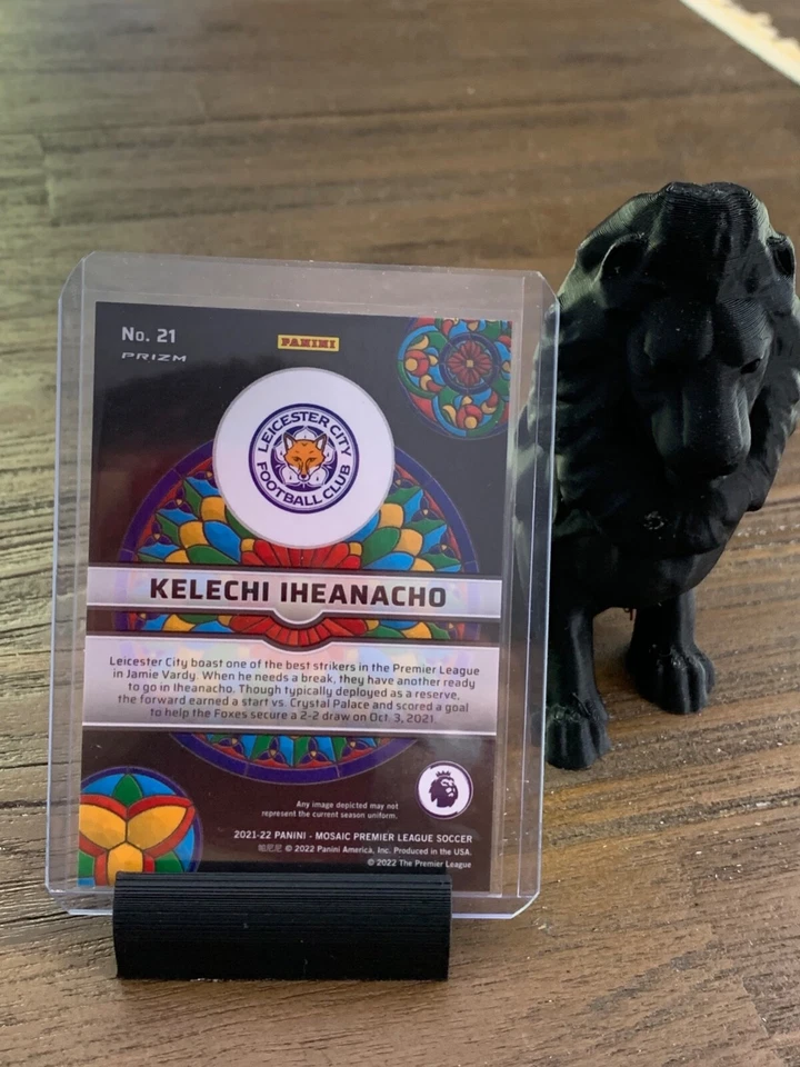 Kelechi Iheanacho 2021 Mosaic EPL STAINED GLASS Leicester City CASE HIT - Image 2 of 2
