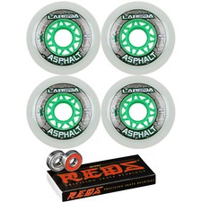 Labeda Asphalt Inline Roller Hockey Wheels 76mm White 83A 4-Pack Bones Reds
