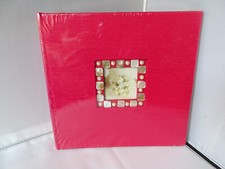 Henzo Buchalbum 24,5 x 25 cm Fotoalbum rot Fenster mit Perlmutt Steinchen