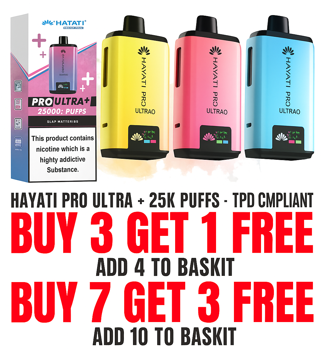 Hayati Pro Ultra Plus Pod Kit 25000 Puffs 25K Rechargeable Prefilled Device  UK
