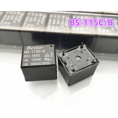 2Pcs BESTAR BS-115C-B 24VDC Power Relay 5Pins 12A 120VAC