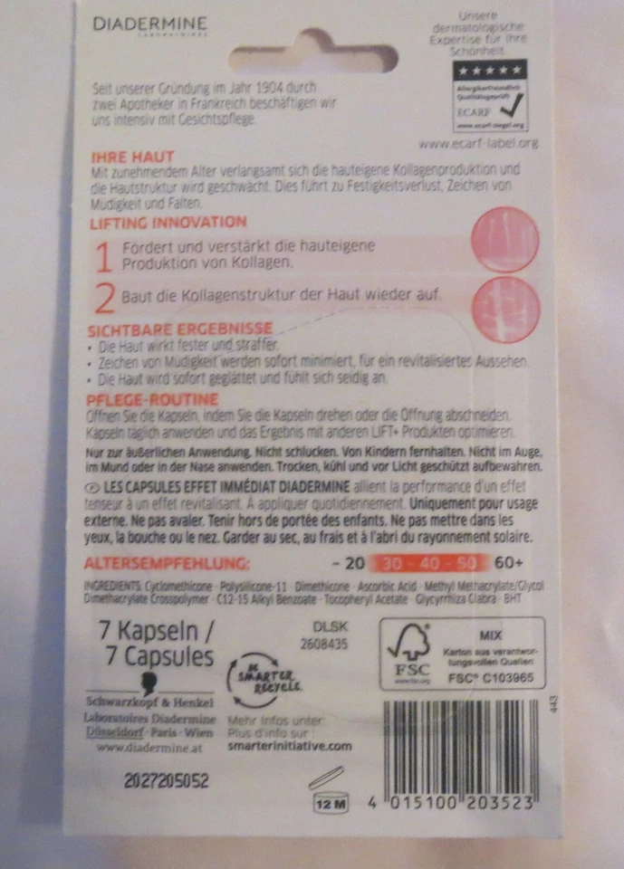 Diadermine 45+ Age Supreme Anti-aging Cream Free Collagen capsules - Image 4 of 4