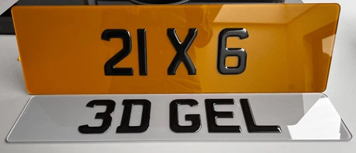 OVERSIZE 21 x 6 Range Rover 3D Gel Digits on FRONT & REAR TINTED Show Plates Set