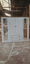 HANDMADE AYLESBURY NEXT WHITE MED OAK COMBI QUAD WARDROBE (WITH SHELVES) 