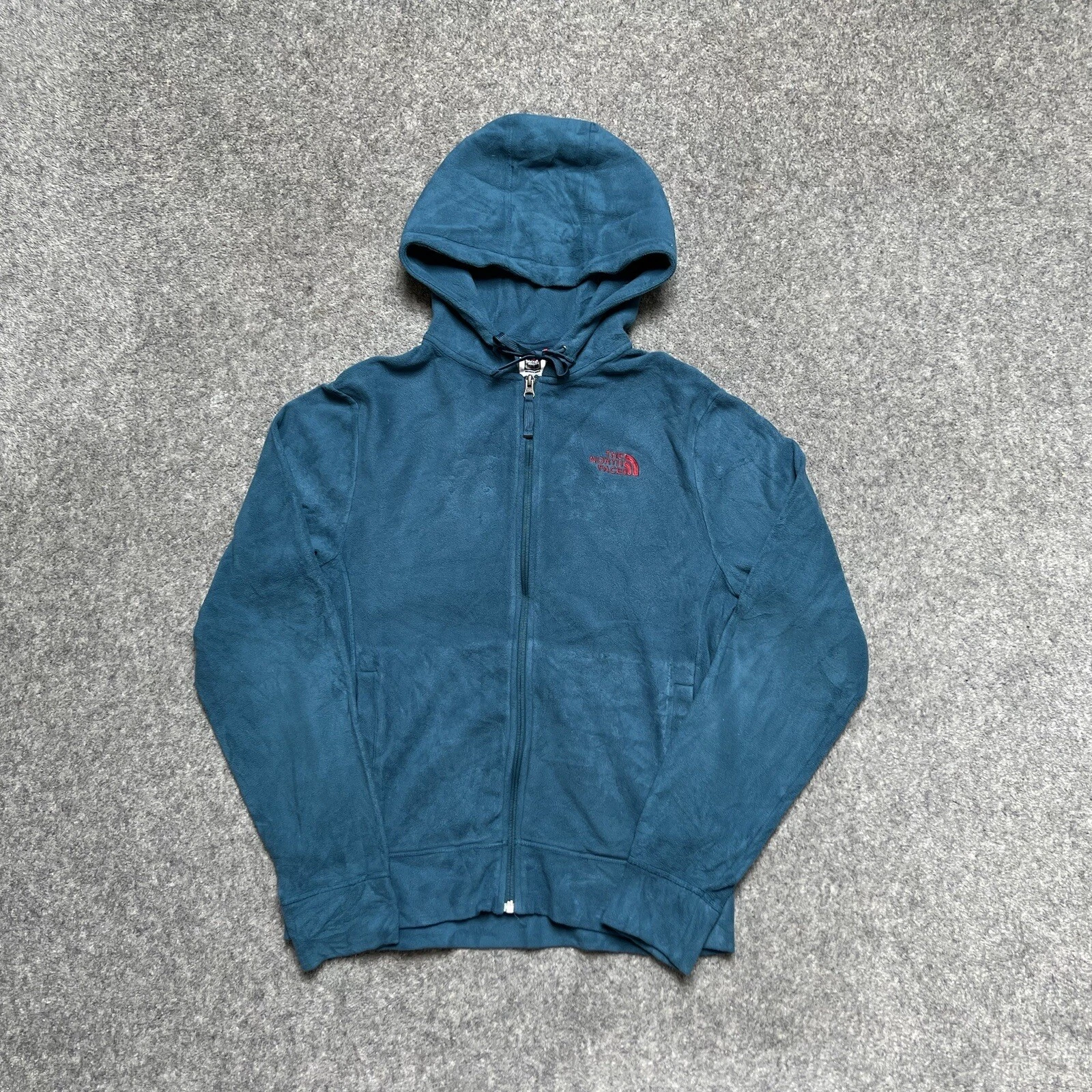 THE NORTH FACE Hoodie Mens Small Big Logo Hooded Sweatshirt Green