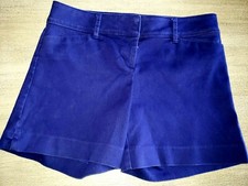 THE LIMITED women size 4 DARK BLUE SHORTS short flat front POCKETS clean