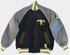 Y2K Akademiks Varsity Jacket Mens Medium Double Sided Quilted Lining 90s