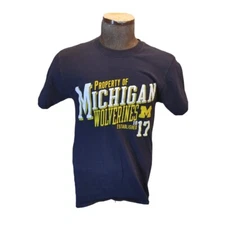 University of Michigan Wolverine T-Shirt Men’s Size S Blue Football Champion Tee