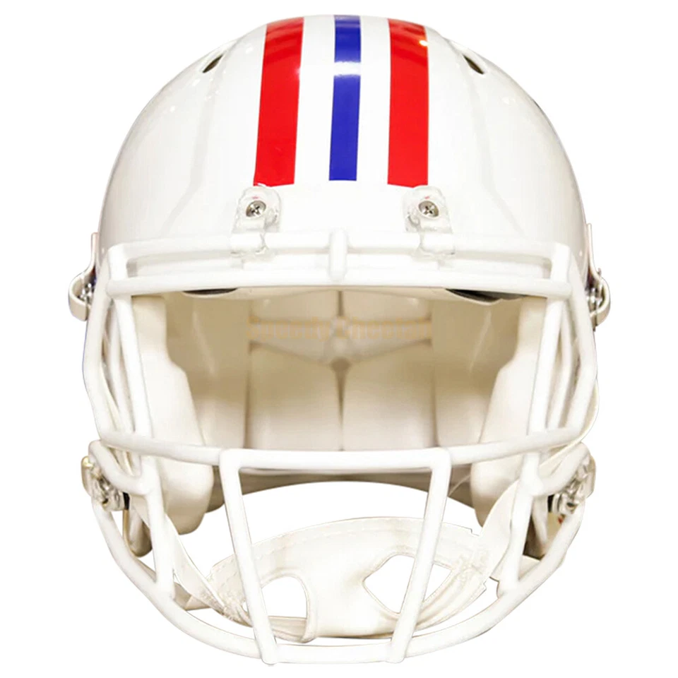 Casco de fútbol americano auténtico tamaño completo velocidad retroceso New England Patriots 1982-89 Foto 2 de 4