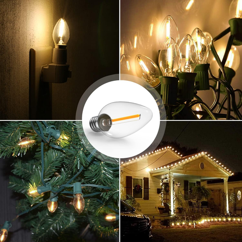 E12 LED Bulb, C7 Waterproof Clear Mini LED Night Light, E12 Candelabra Base C7 R - Picture 4 of 12
