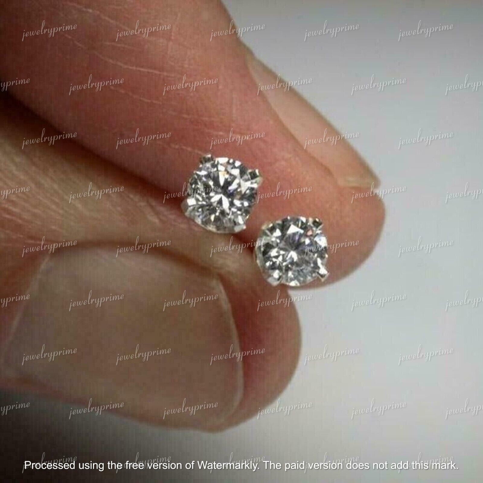 1.5 Ct Round Cut Lab Created Diamond Women's Stud Earrings 14K White Gold Plated