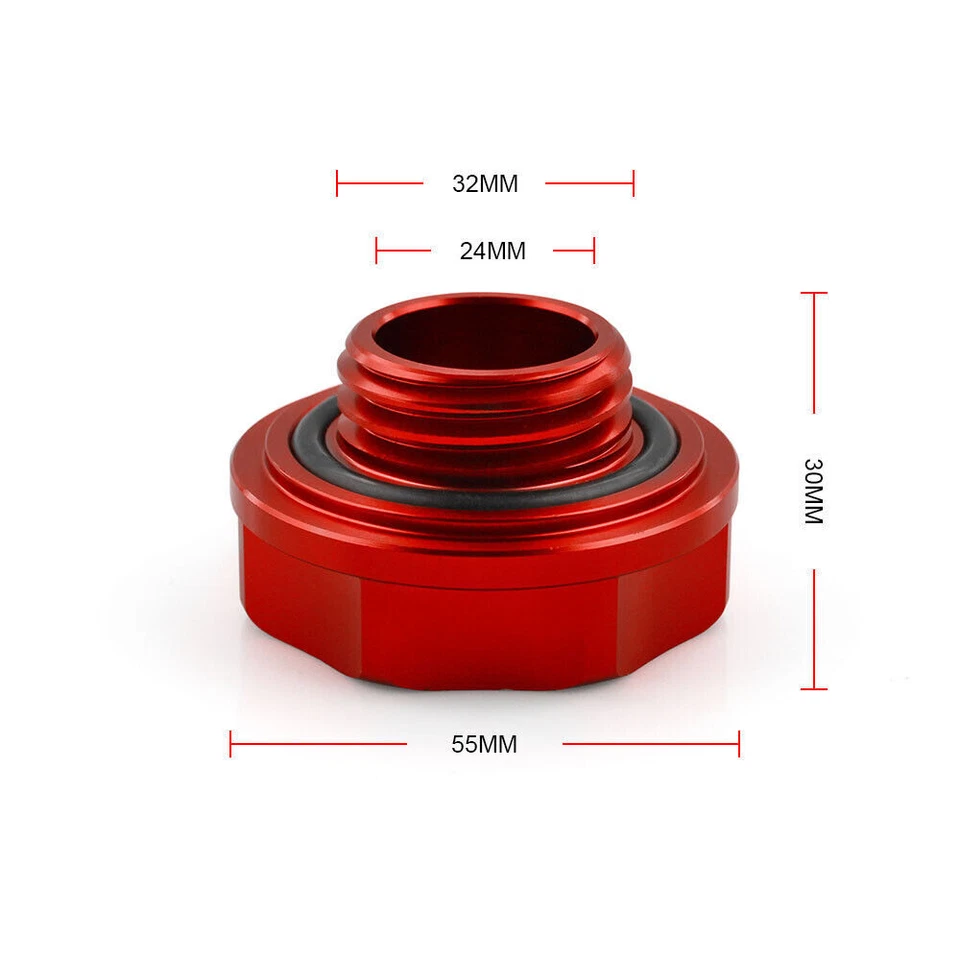 Red JDM Oil Filler Cap Radiator Cap Cover Battery Tie Down w/ J-Hooks For Honda - Imagem 3 de 4