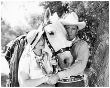 BUCK JONES with woman and horse great 8x10 scene still -- c267
