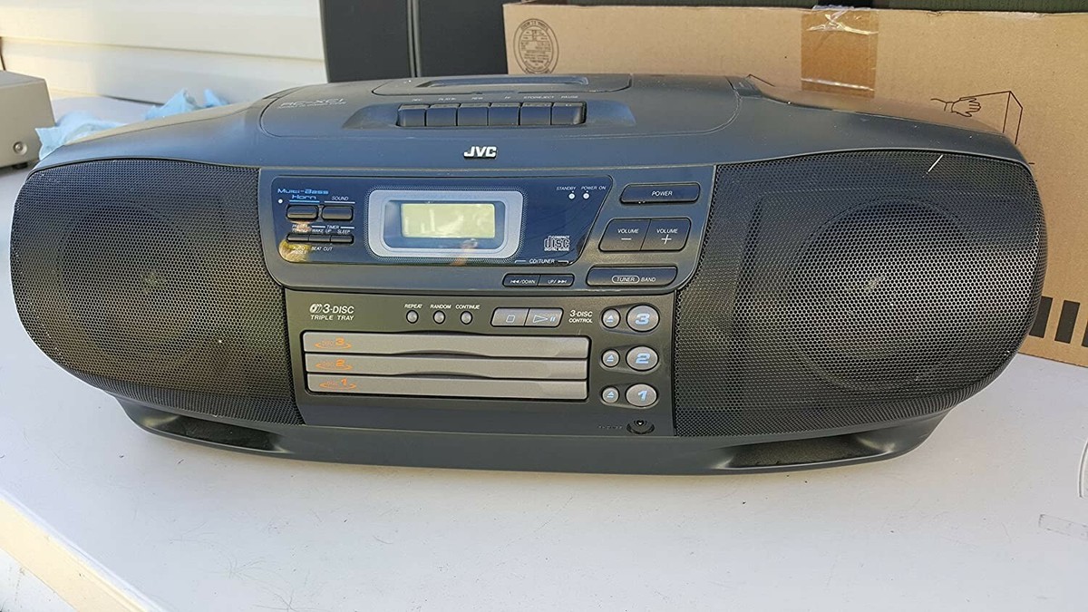 JVC RC-XC1 Boomboox Portable Radio 3 Disc CD Cassette Player