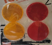 2 Red & 2 Amber - 2" Dia. Reflector Trailer Truck Boat Mailbox DOT/SAE Approved