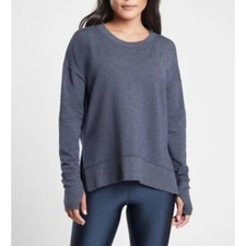 Athleta Balance Navy Blue Speck Pullover Sweatshirt S