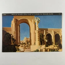 Postcard California Treasure Island CA Arch Triumph 1940s Linen Unposted