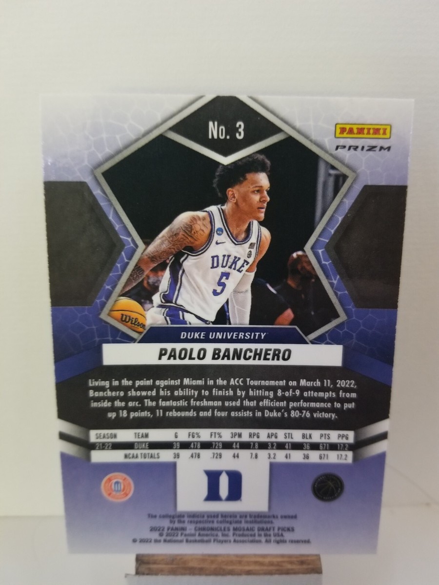 2022-23 Chronicles Draft Picks Mosaic Paolo Banchero Silver