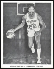 1971-72 PITTSBURGH CONDORS (ABA) Team Issue (5-1/2" x 7" ) -GEORGE CARTER