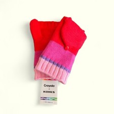 Crayola X Kids Flip Top Gloves, Stripe Mittens Knit Winterwear NWT