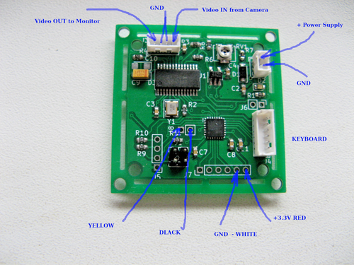 3.3V-3.7V MAX7456 MPU5060 STM8 Board to TV, Display, OSD cross generator - Picture 9 of 9