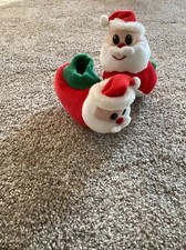 Soft Plush SANTA TODDLER Slippers SZ M Bottom Measures 5  