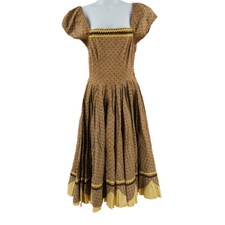 Vintage Floral Cottagecore PrairieDress with Matching Ties