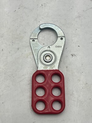 Master Lock Safety Series Lockout Hasp - 1 Jaw, Red, For Up To 6 Padlocks (Fits Up To 6-3/8")